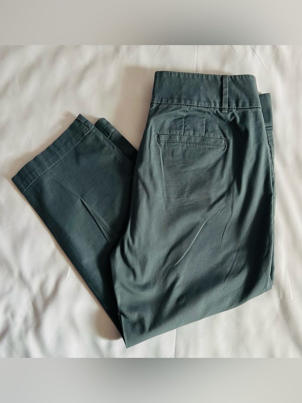Loft Outlet Straight Original Crop Pants in Blueish Gray Color Size 14